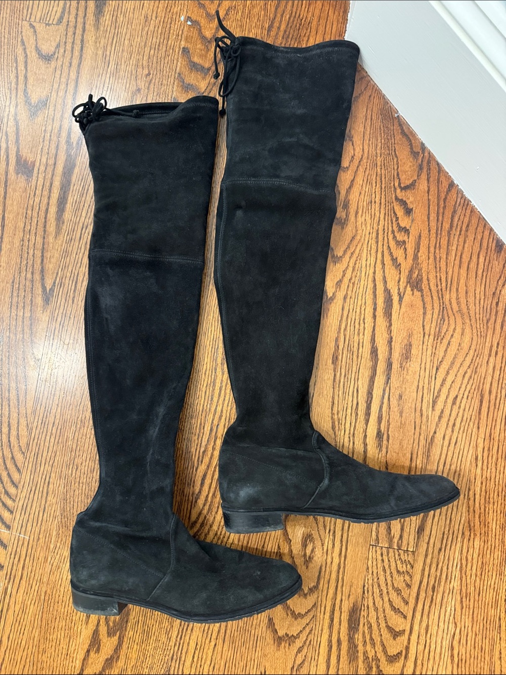 Stuart Weitzman Black Suede Over-the-Knee Boots